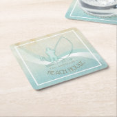 ビーチハウス航海のフィッシャーマンアクアブルーID623 スクエアペーパーコースター (アングル)