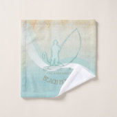 ビーチハウス航海のフィッシャーマンアクアブルーID623 バスタオルセット (ウォッシュタオル)