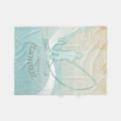 ビーチハウス航海のフィッシャーマンアクアブルーID623 フリースブランケット (正面(横))