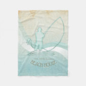 ビーチハウス航海のフィッシャーマンアクアブルーID623 フリースブランケット (正面)