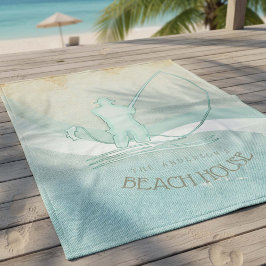 ビーチハウス航海のフィッシャーマンアクアブルーID623 フリースブランケット