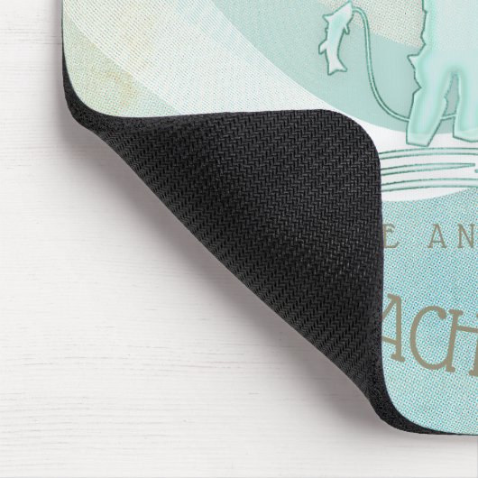 ビーチハウス航海のフィッシャーマンアクアブルーID623 マウスパッド (コーナー)