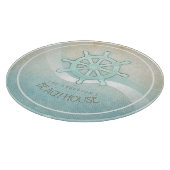 ビーチハウス航海のボートヘルムアクアブルーID623 カッティングボード (角)