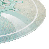 ビーチハウス航海のボートヘルムアクアブルーID623 カッティングボード (角)