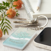 ビーチハウス航海のボートヘルムアクアブルーID623 キーホルダー (正面右)