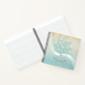 ビーチハウス航海のボートヘルムアクアブルーID623 ノートブック (内部)