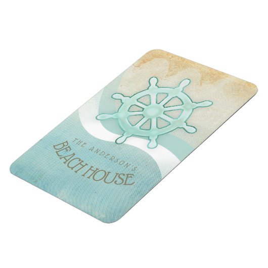 ビーチハウス航海のボートヘルムアクアブルーID623 マグネット (左側)