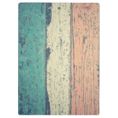 ビーチハウス色彩の鮮やかウッドティール(緑がかった色)ストライプのピンククリーム クリップボード (裏面)