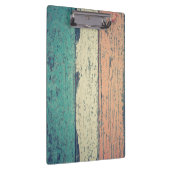 ビーチハウス色彩の鮮やかウッドティール(緑がかった色)ストライプのピンククリーム クリップボード (右)