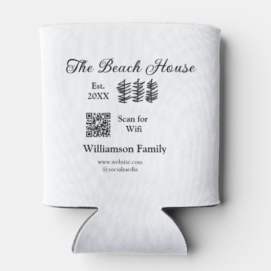 ビーチハウス追加ファミリ名Q Rスキャンwifiくもの巣 缶クーラー (裏面)