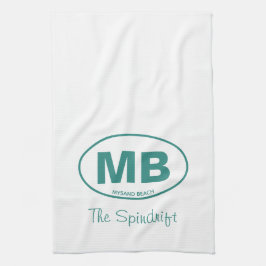 ビーチハウス2文字オーバルファーコテージスクリプト キッチンタオル