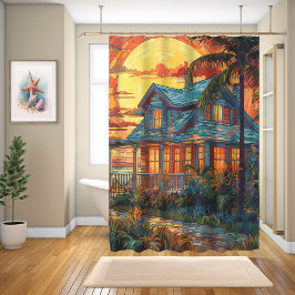 ビーチハウス シャワーカーテン