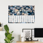 ビーチハウス ビーチロック 永遠の誕生日カレンダー ポスター (ホームオフィス)