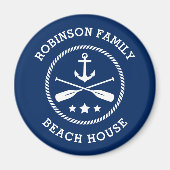 ビーチハウス&ファミリー名いかりオアーズスターズネイビー マグネット (正面)