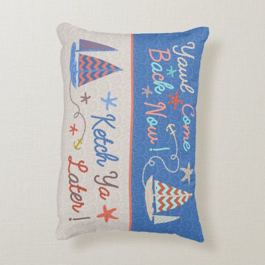 ビーチハウス |プおもしろいン |セーリングユーモア アクセントクッション (裏面(縦))