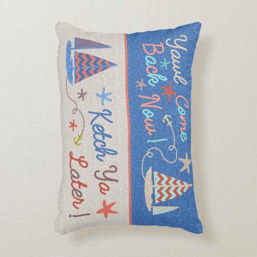 ビーチハウス |プおもしろいン |セーリングユーモア アクセントクッション (正面(垂直))