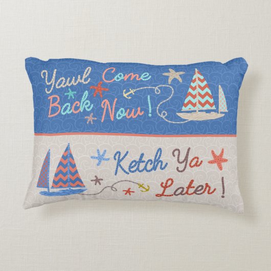 ビーチハウス |プおもしろいン |セーリングユーモア アクセントクッション (裏面)