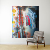 ビーチハウス（マリンライフ）モダンシーサイドシーン タペストリー (インサイチュ)