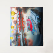 ビーチハウス（マリンライフ）モダンシーサイドシーン タペストリー (正面)