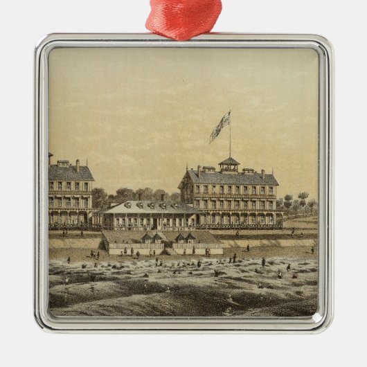 ビーチハウス、Monmouth Co授けられる、海NJ メタルオーナメント (正面)