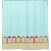 ビーチハッカラフルトの列 シャワーカーテン (正面)