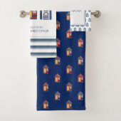 ビーチハッストライプツ類寄生虫沿岸カスタム文字  バスタオルセット (インサイチュ)