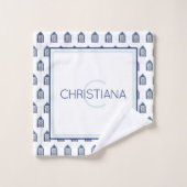 ビーチハッストライプツ類寄生虫沿岸カスタム文字  バスタオルセット (ウォッシュタオル)