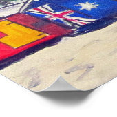 ビーチハッツカラフル ポスター (角)