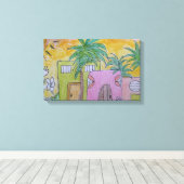 ビーチハッツゴールデンスキーズ キャンバスプリント (インサイチュ (ウッドフロア))