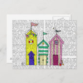 ビーチハッツ1イラストレーション ポストカード (正面/裏面)