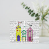 ビーチハッツ1イラストレーション ポストカード (スタンド正面)