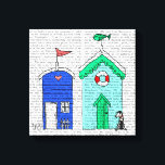 ビーチハッツ2イラストレーション キャンバスプリント<br><div class="desc">沿岸および熱帯</div>