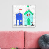 ビーチハッツ2イラストレーション キャンバスプリント (インサイチュ (リビング))