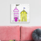 ビーチハッツ3イラストレーション キャンバスプリント (インサイチュ (リビング))