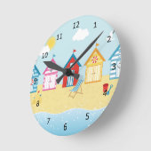 ビーチハッツ ラウンド壁時計 (傾斜)