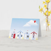 ビーチハットグリーティングカード カード (黄色い花)