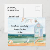 ビーチハットシーガルおよびビーチボールパーティの招待状 案内ポストカード (正面/裏面)