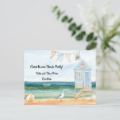 ビーチハットシーガルおよびビーチボールパーティの招待状 案内ポストカード (スタンド正面)