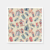 ビーチハットパターン スタンダードカクテルナプキン (正面)