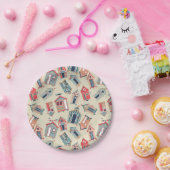 ビーチハットパターン ペーパープレート (パーティー)