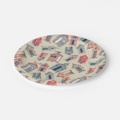 ビーチハットパターン ペーパープレート (アングル)