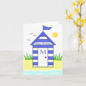 ビーチハットブルーカード カード (黄色い花)