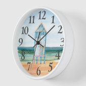 ビーチハット海水彩 壁時計 (傾斜)