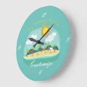 ビーチハッピープレイスサンダー_コーブ ラージ壁時計 (傾斜)