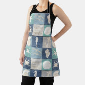ビーチハッピープレイスブルーアクアオールドウッドシーエプロン エプロン (インサイチュ)