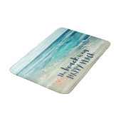 ビーチハッピープレイス水彩波沿岸 バスマット (アングル)