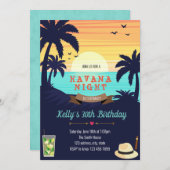 ビーチハバナパーティー招待状カード 招待状 (正面/裏面)