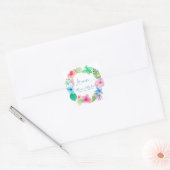 ビーチハワイアンフローラトロピカルラブ結婚ズ スクエアシール (封筒)