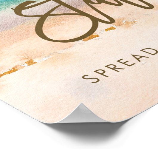 ビーチハンドサ結婚イジング駅の標識 ポスター (角)