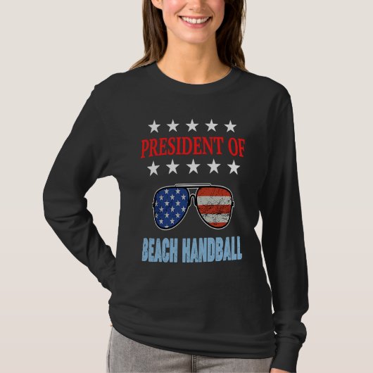 ビーチハンドボール用品 USA国旗 ビーチの名言 Tシャツ (正面)